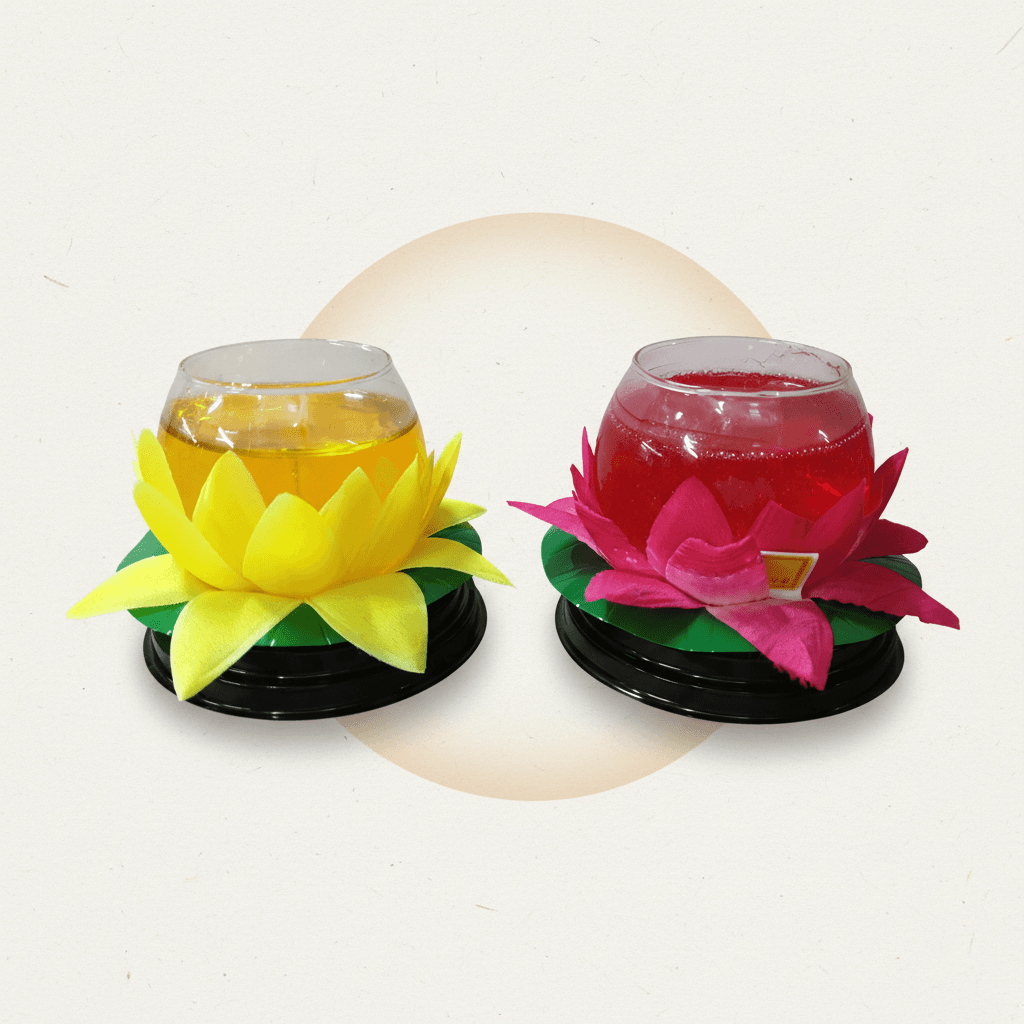 Crystal Lotus Candle offering